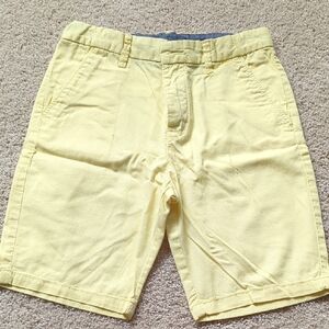 H&M 100% Cotton Light Yellow Flat-Front Chino Shorts